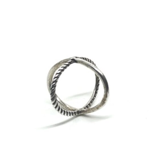 CAROLYN POLLACK RELIOS STERLING SILVER TWIST X RING SIZE 5.5 SIGNED 925 - Picture 8 of 16